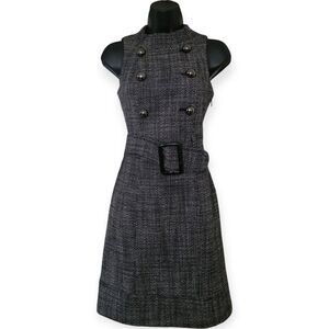 🧡Club Monaco Charcoal Tweed Midi Dress☆
